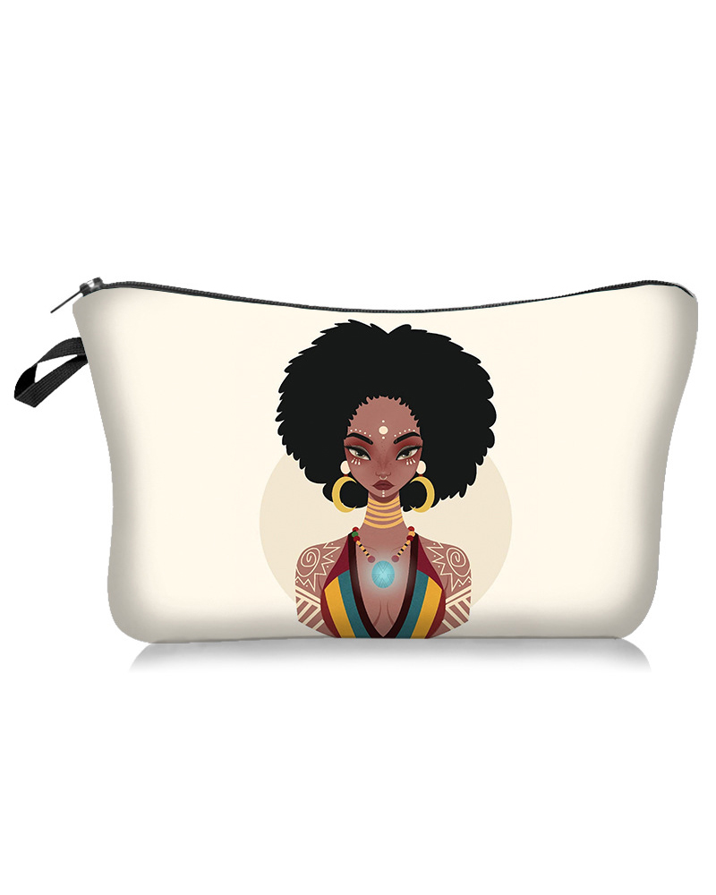 

Figure Print Makeup Bag Portable Cosmetic Beauty Travel Pouch Multifunctional Case Toiletry Organizer, Style2