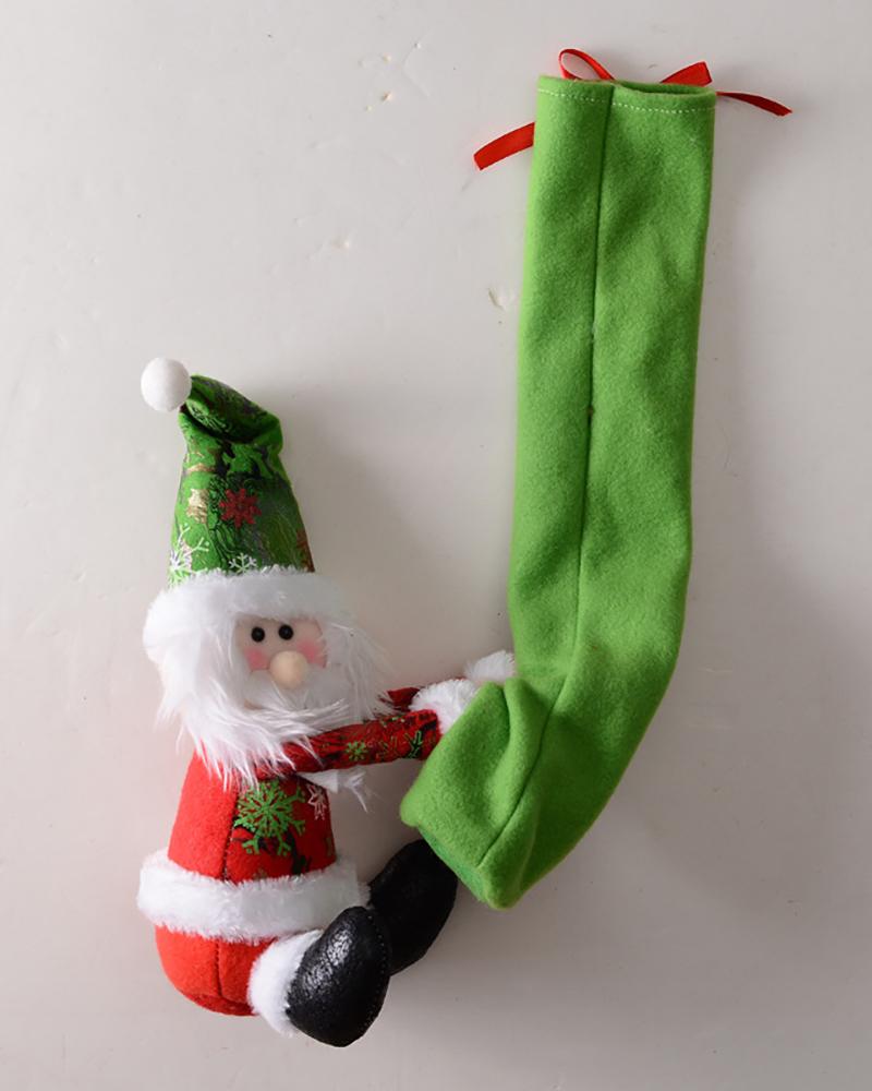 

Dinner Desk Foot Christmas Chair Sock Festive Ornament Soft Reusable Furniture Leg Cover, Green
