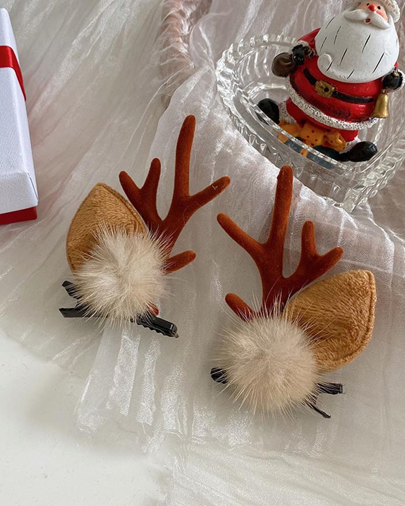 

1Pair Christmas Hair Clips Antlers Hairpins Hair Accessories Christmas Ornament Party Headpiece, Style7