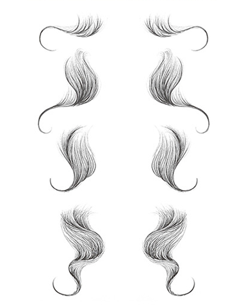 

Fake Edges Curly Hair Tatto Stickers, Style4