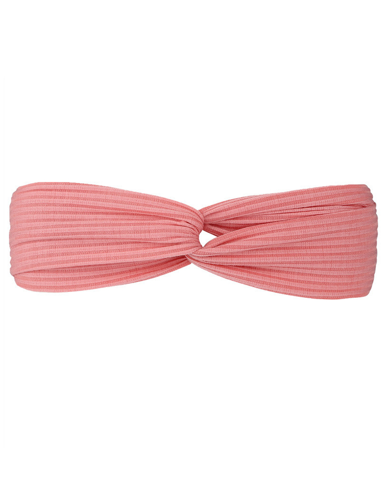 

1pc Bohemian Ruched Twisted Knot Yoga Headband, Pink