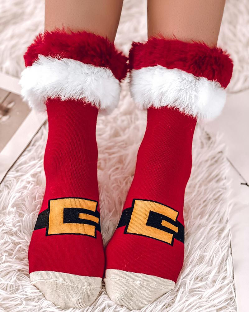 

1Pair Christmas Funny Novelty Santa Claus Winter Socks, Red