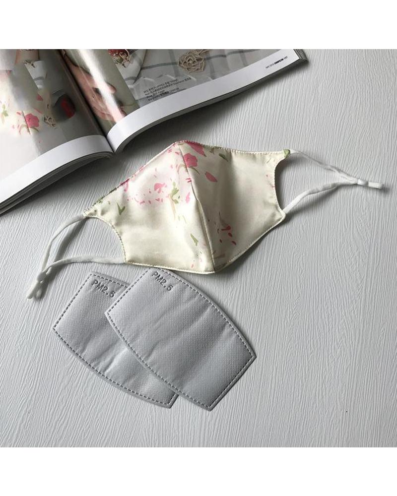 

Silk Face Mask With Filter, Yellow
