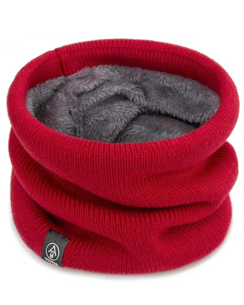 

Thermal Fleece Beanie Hat Snood Scarf Neck Warmer, Red