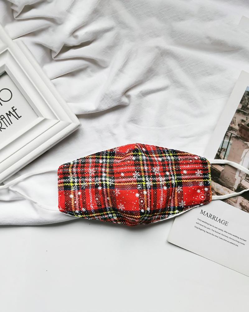

Christmas Plaid Breathable Face Mask, Style1