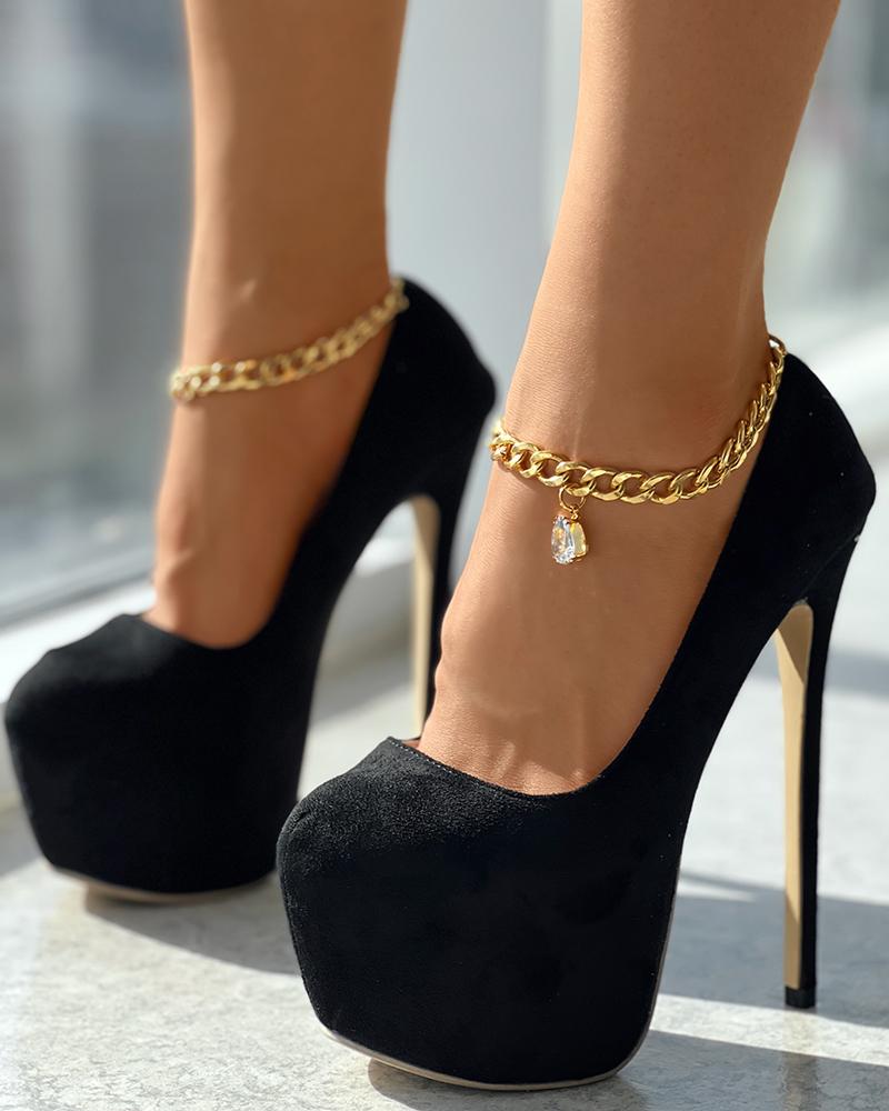 

Platform Stiletto Heel Pumps, Black
