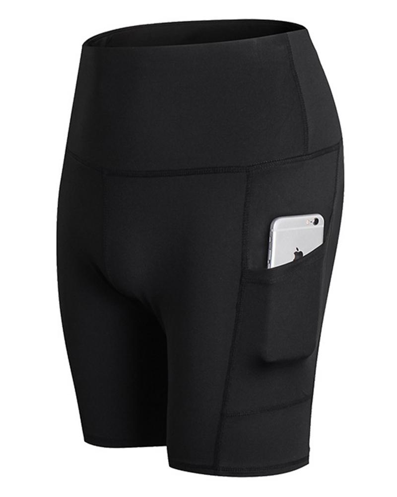 

High Waist Yoga Shorts, Black