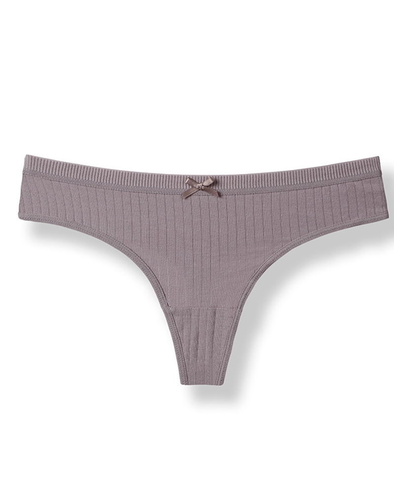 

Bowknot Decor Seamless Low Waist Panty, Purple