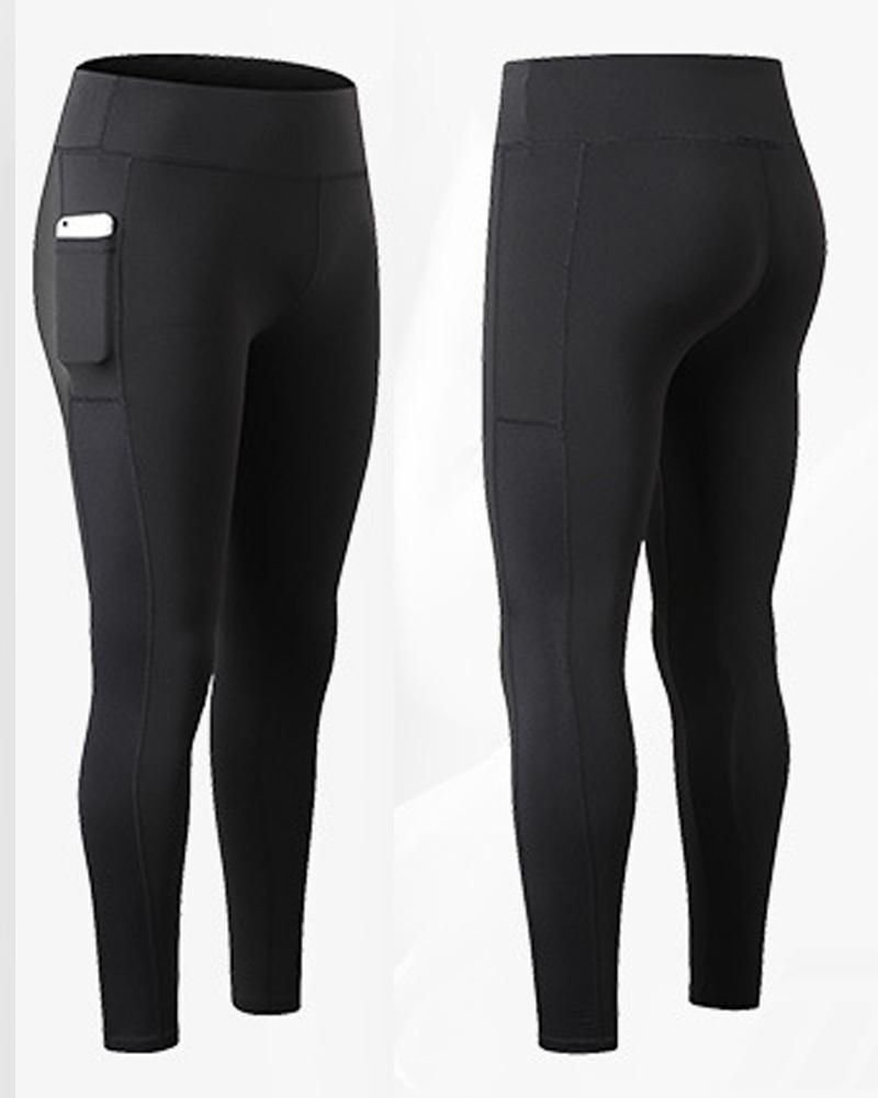 

Pocket Design High Waist Butt Lift Leggings, Black