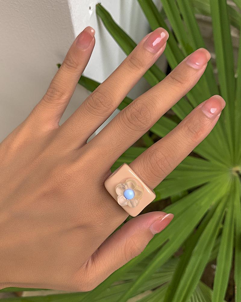 

Floral Decor Resin Cute Ring, Style3