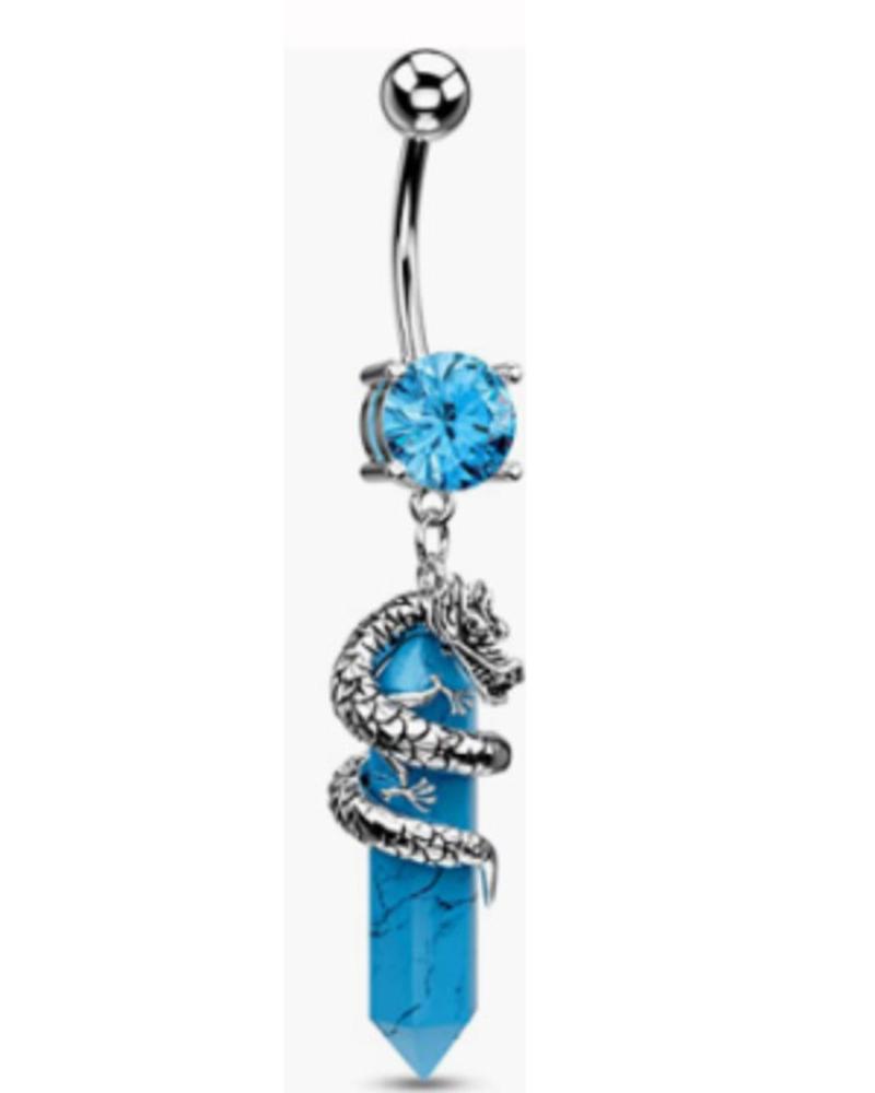 

1pc Rhinestone Hexagon Drop Belly Ring, Style6