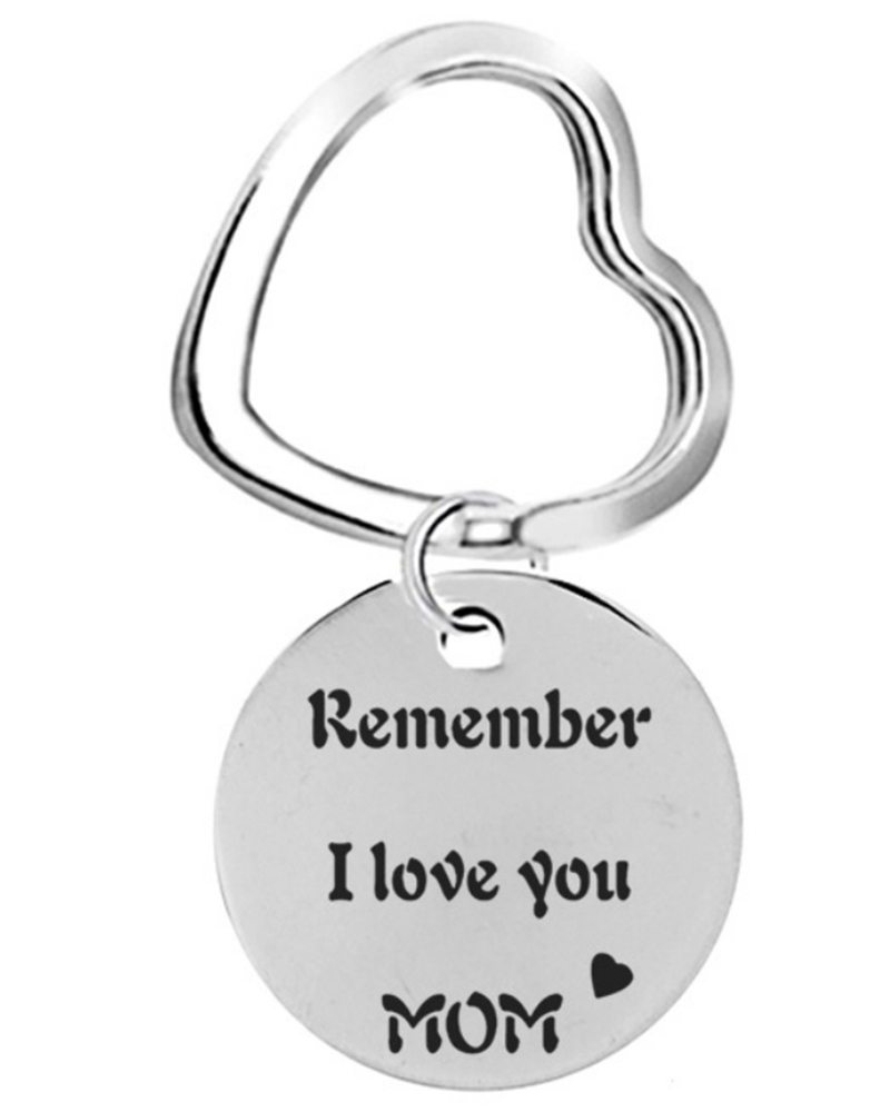 

1pc Mother's Day Best Gift Remember I Love You Geometric Keychain Pendant, Silver