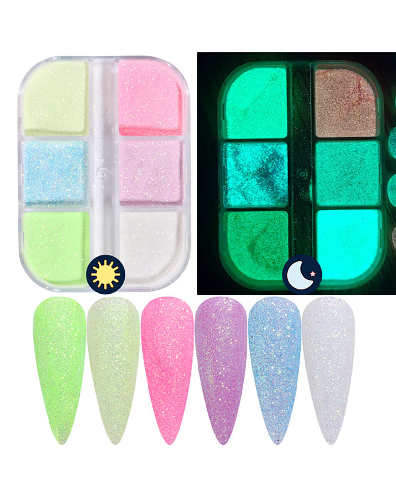 

1box Luminous Nail Art Decoration, Multicolor
