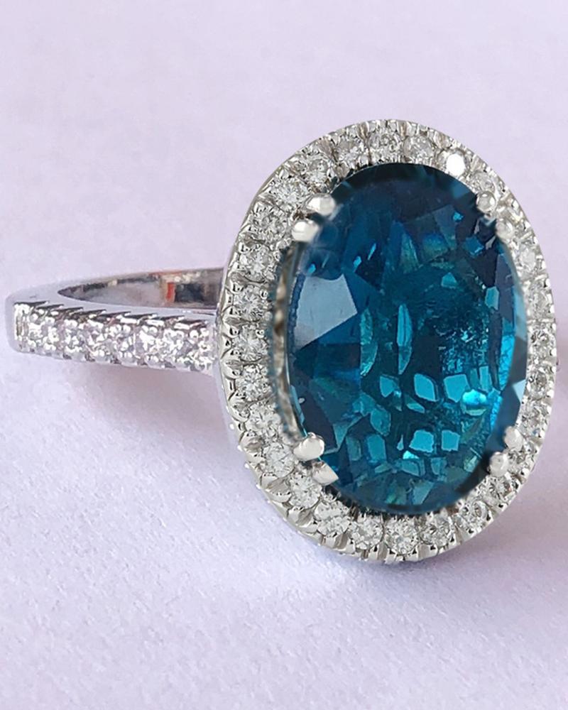 

1pc Oval Rhinestone Crystal Stone Wedding Bridal Ring, White