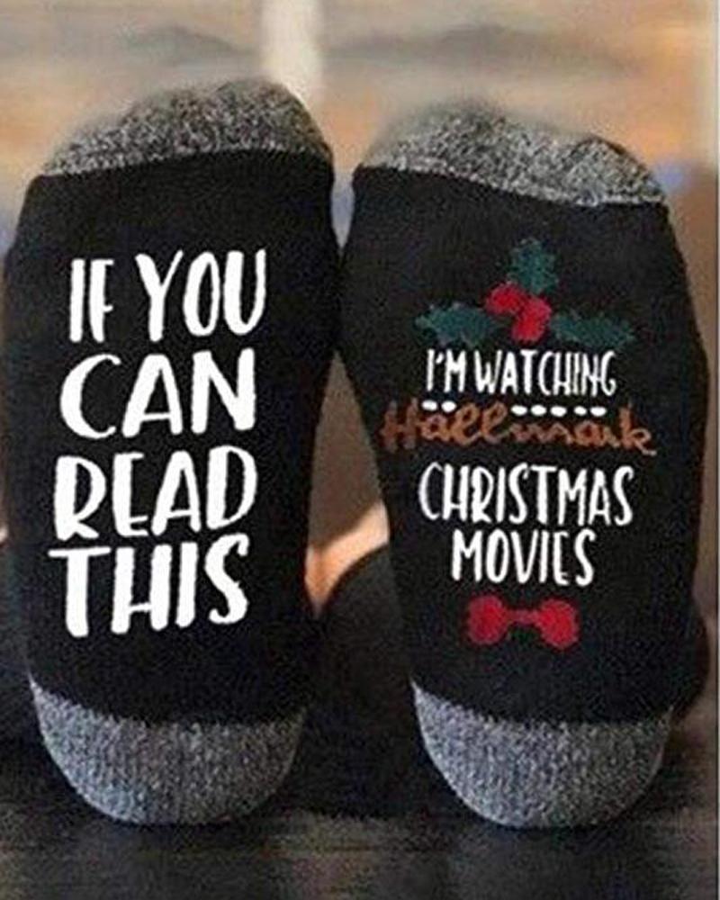 

1Pair Christmas Letter Print Socks, Style3