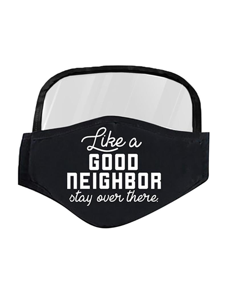 

Letter Print Breathable Outdoor Face Protective Face Mask With Eyes Shield, Style2