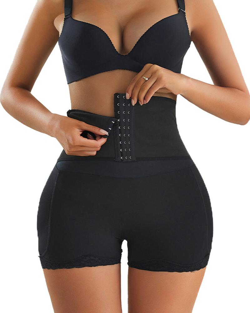 

High Waist Butt Lifting Shapewear Tummy Control Hip Padded Panty Underwear Body Shaper, Black