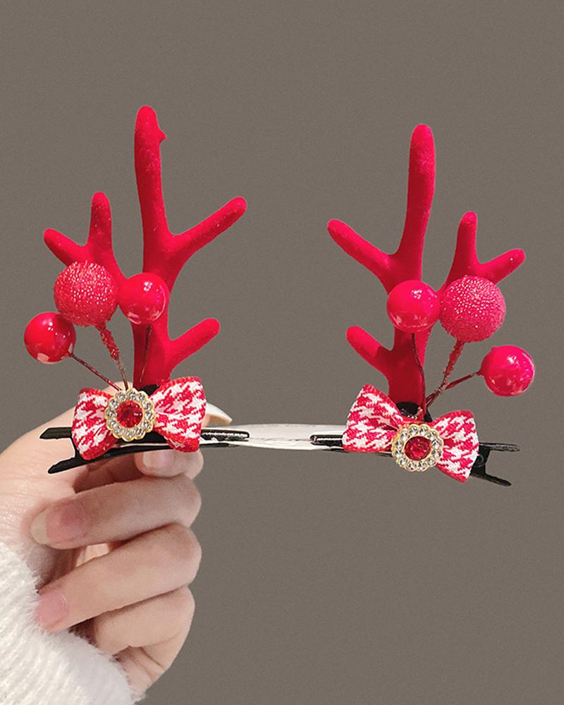 

1Pair Christmas Hair Clips Antlers Hairpins Hair Accessories Headpiece Party Ornament Xmas Gift, Style1