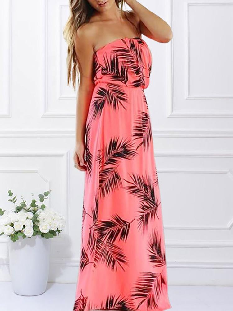 Boho Tropical Print Wrapped Chest Maxi Dress Online. Discover hottest ...