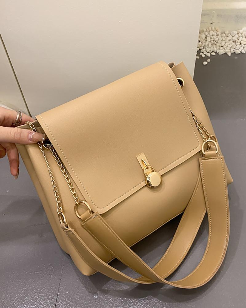 

Chain Strap Casual Tote Bag, Khaki