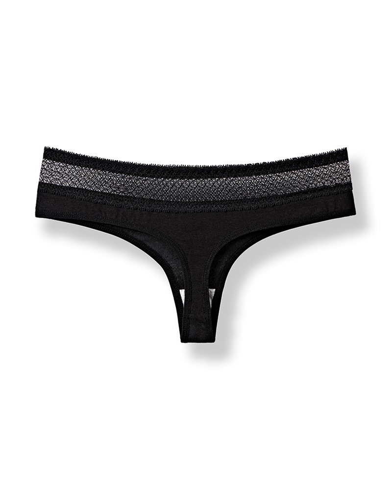 

Low Waist Hollow Out Lace Panty, Black