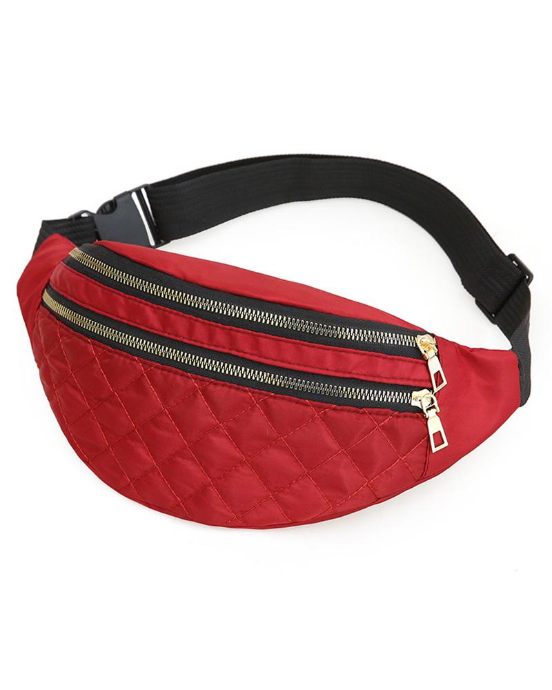 

Waterproof Waist Fanny Pack Portable Crossbody Bags, Wine red