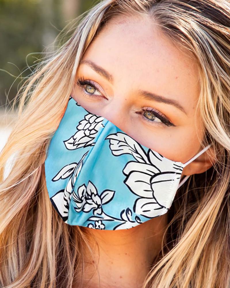 

Print Breathable Mouth Mask Washable And Reusable, Blue