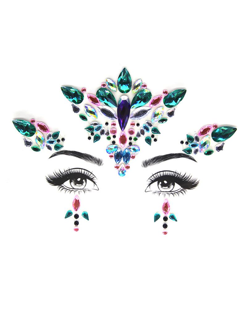 

Face Gems Tattoo Stickers Acrylic Crystal Glitter Stickers, Style2