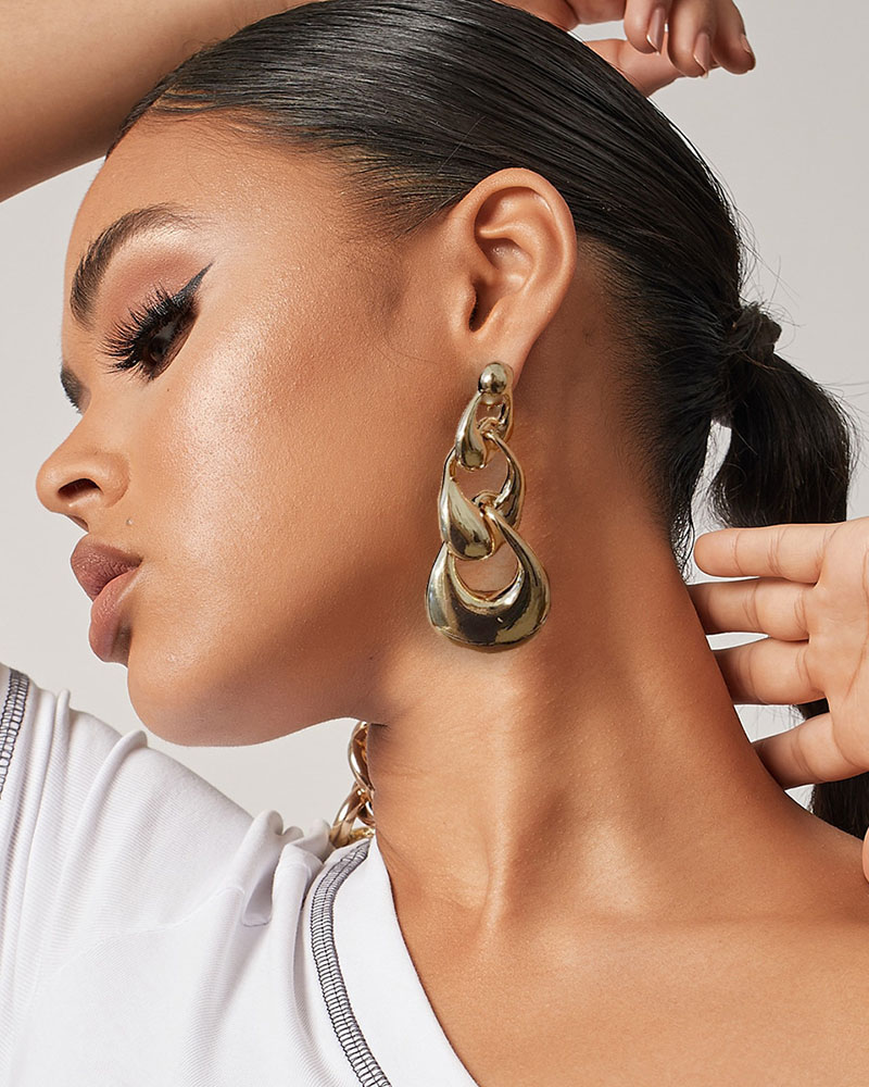 

Geometry O-ring Drop Earring, Gold