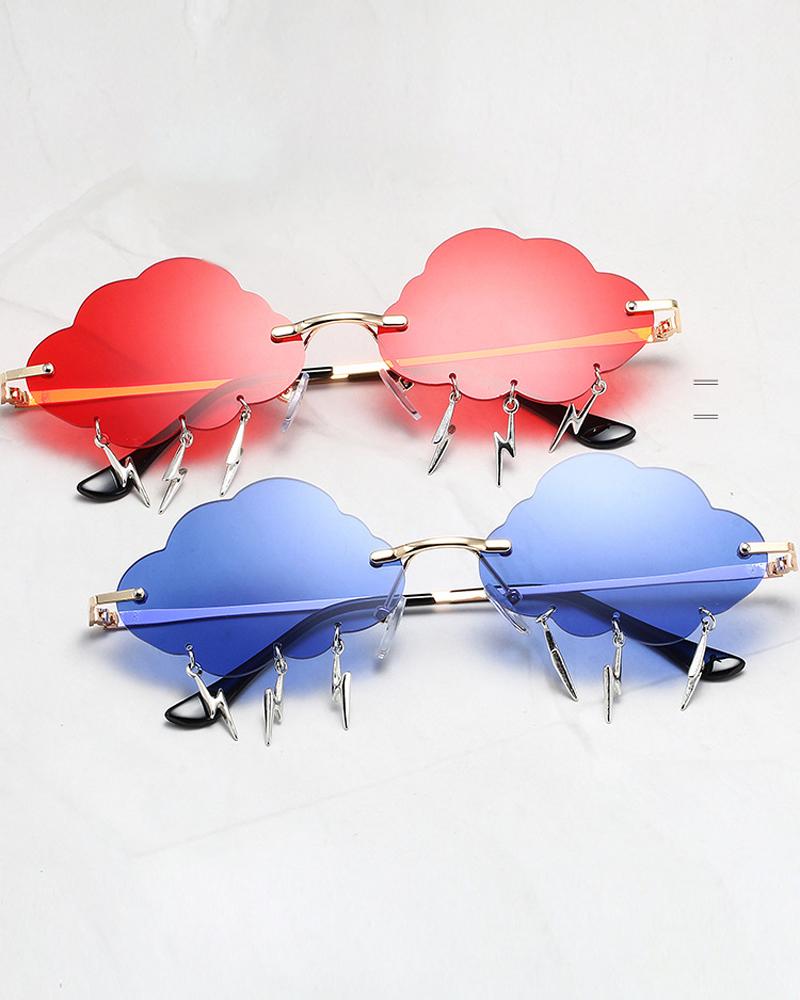 

1Pair Cloud Shaped Rimless Fashion Sunglasses, Blue