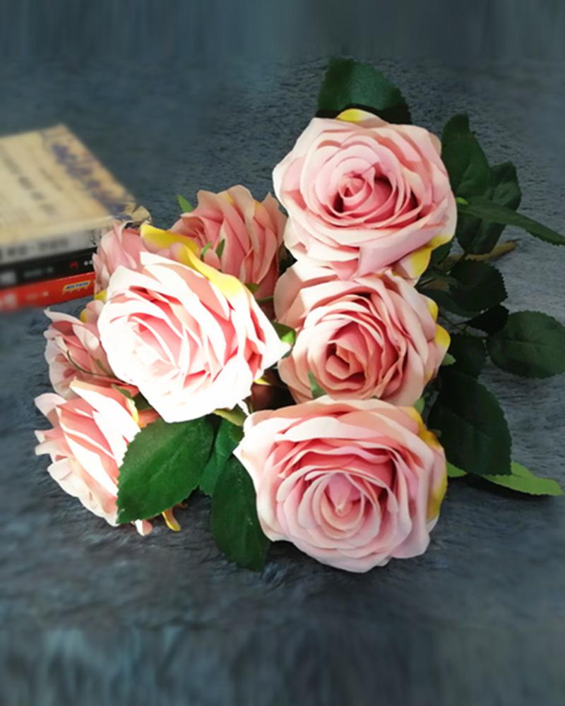 

Artificial Flowers Silk Roses Fake Bridal Wedding Bouquet for Home Garden Party Floral Decor 10 Pcs, Style2