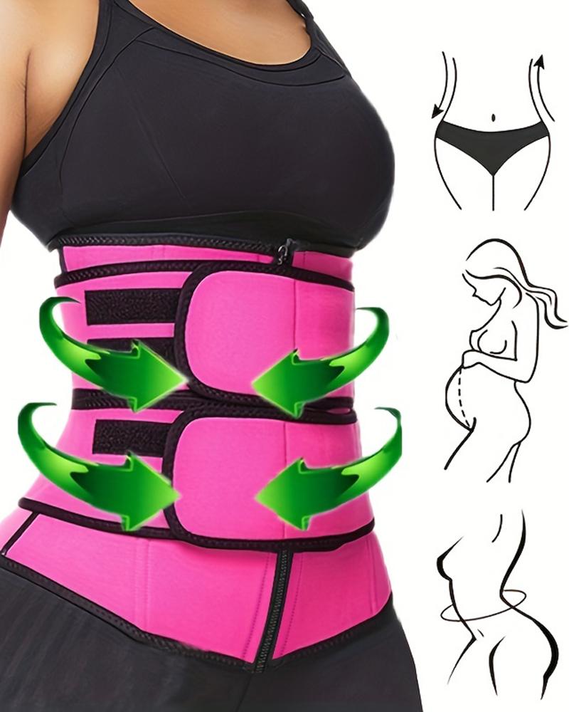 

Tummy Control Slimming Weight Loss Shapewear Adjustable Sweat Belt Waist Trainer, Hot pink