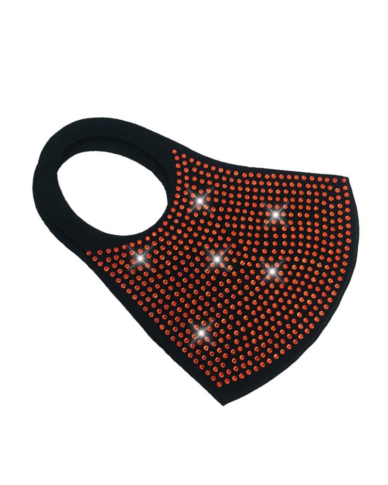 

Studded Colorblock Ear Loop Breathable Mouth Mask Reusable, Red