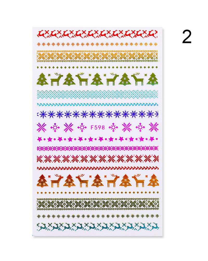 

1 Sheet Christmas Mixed Pattern Nail Art Sticker, Style3
