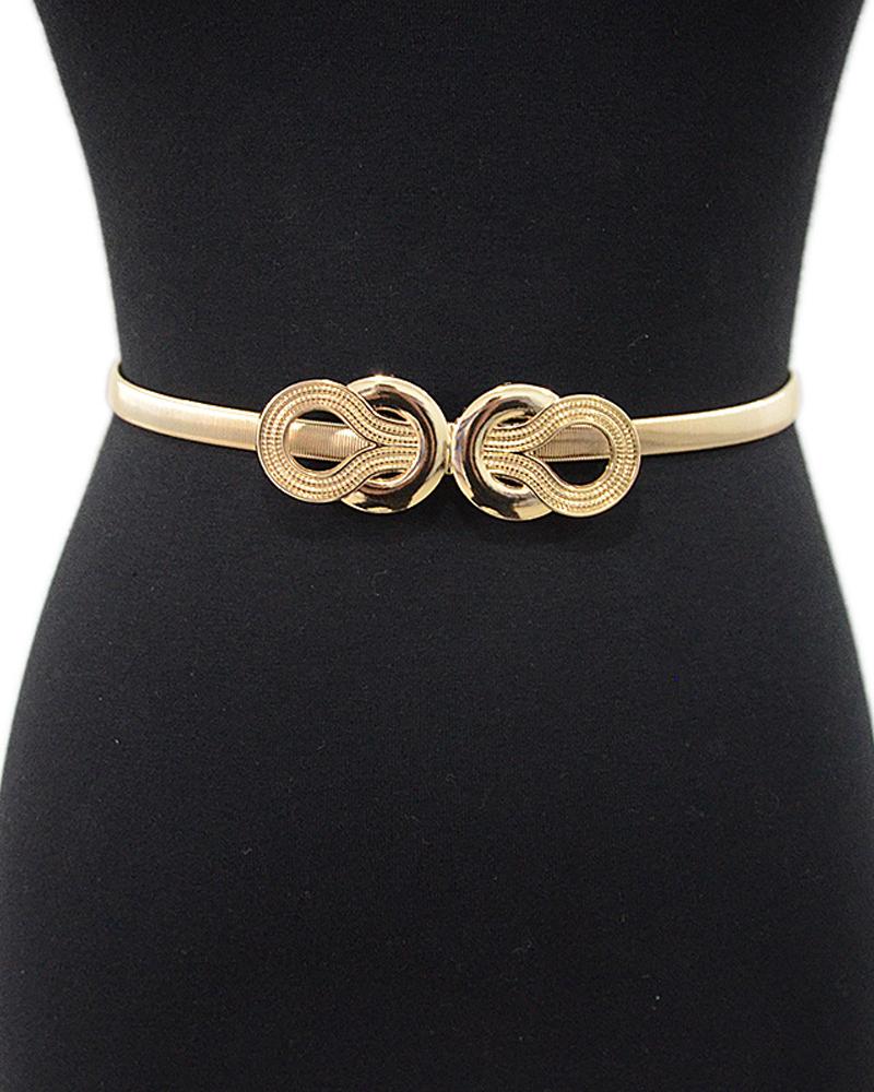 

1pc Minimalist Buckle Belt, Gold