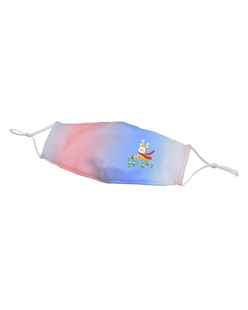 

Christmas Gradient Color Mixed Print Breathable Face Mask, Style2