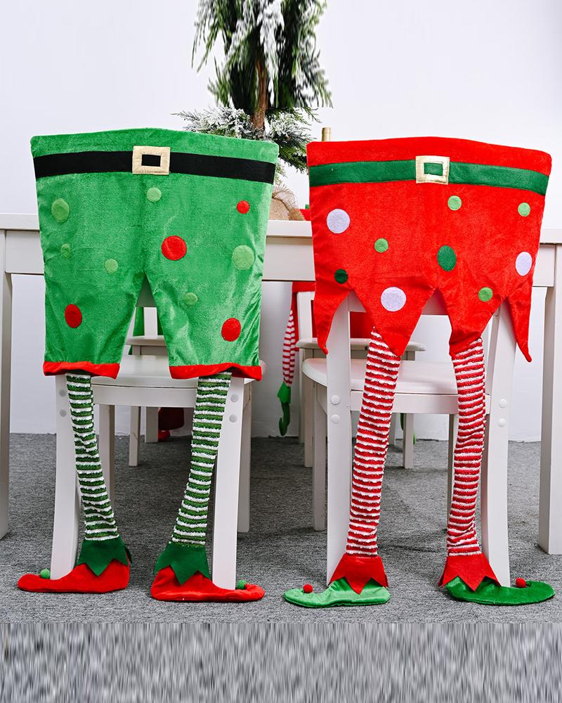 

1pc Christmas Dining Chair Cover Dinner Chair Slipcovers Christmas Hanging Chair Seat Back Covers Protector Holidays Home Party Decoration, Red