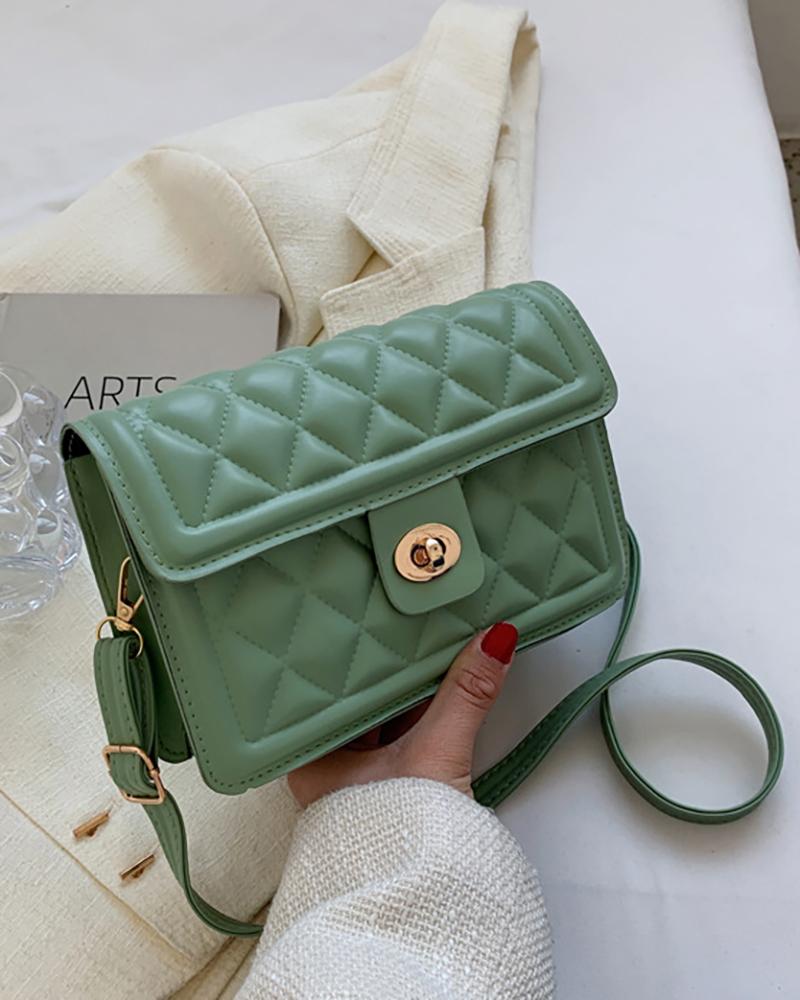 

Quilted Square Shoulder Bag, Green