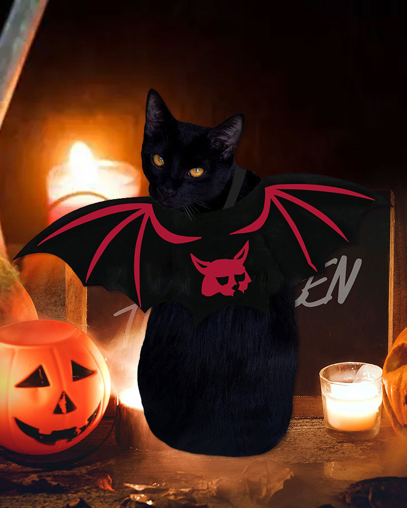 

Halloween Pet Bat Wings Vampire Apparel Clothes Cat Dog Puppy Halloween Eve Party Cosplay Costumes, Black