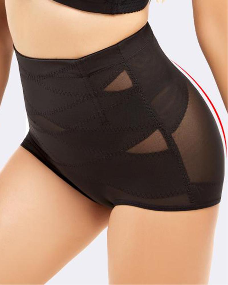 

Seamless Sheer Mesh Double Tummy Control Girdle Waist Shapewear, Black