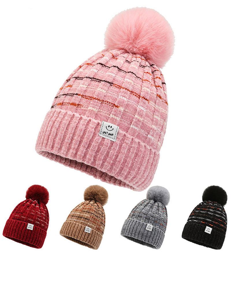 

Pom Pom Cosy Warm Winter Knit Beanie Hat, Pink