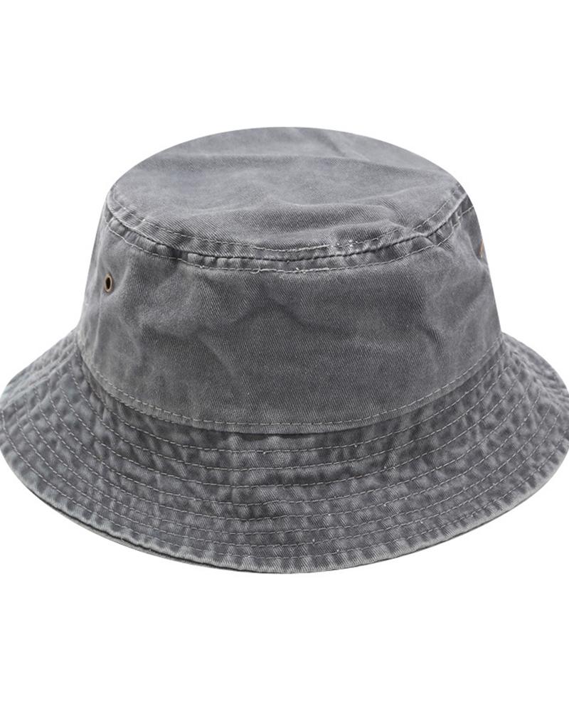 

Solid Color Sun-protection Fisherman's Hat, Gray