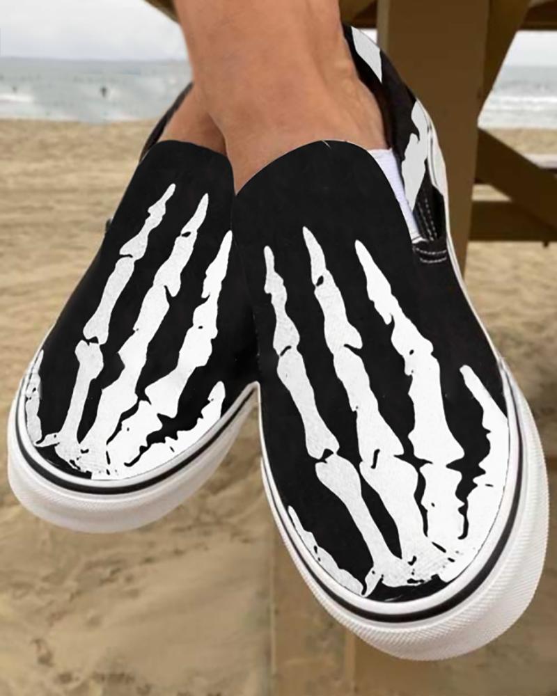 

Halloween Slip On Canvas Shoes, Blackwhite