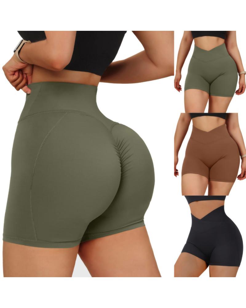 

High Waist Scrunch Butt Lift Active Shorts, Green