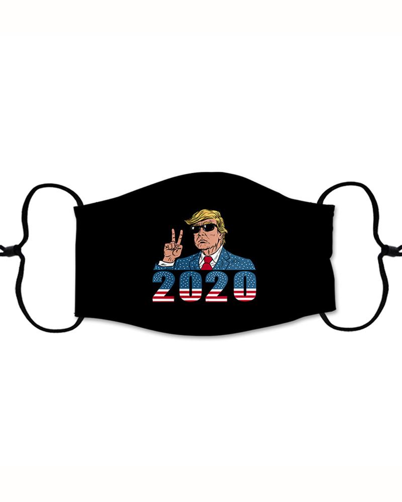

Letter Figure Print Breathable Mouth Mask, Black
