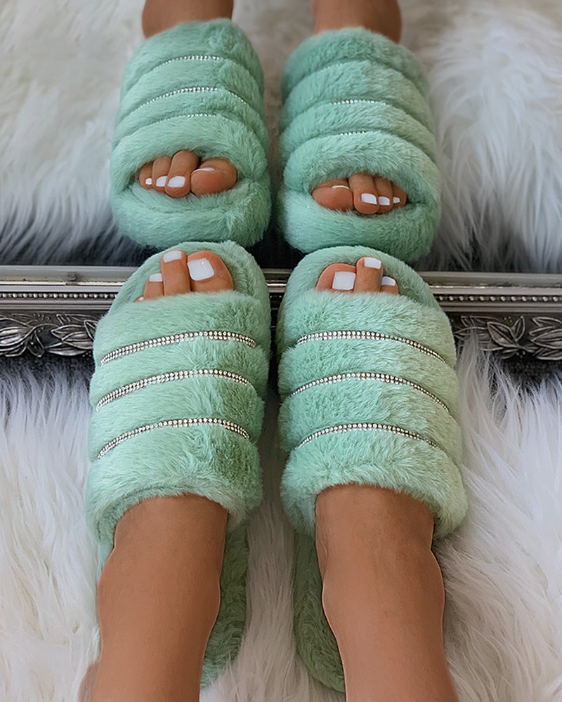 fluffy tie dye slippers