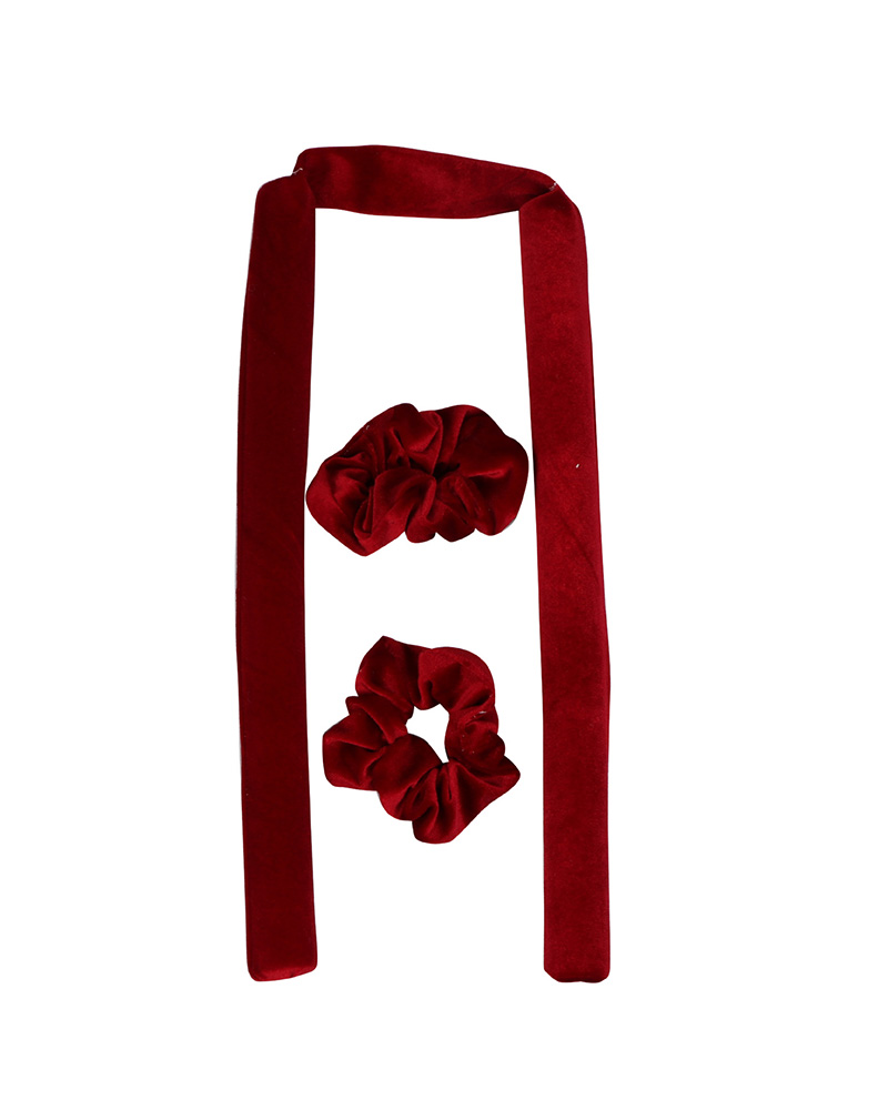 

Velvet Heatless Curling Rod Headband Overnight Hair Curler For Long Hair Waves, Wine red