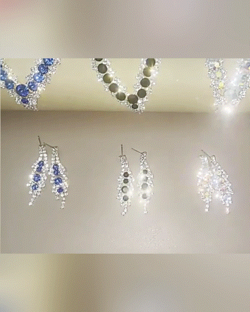 

2PCS Rhinestone Decor Necklace & Dangle Earrings Wedding Bridal Jewelry Set, Multicolor