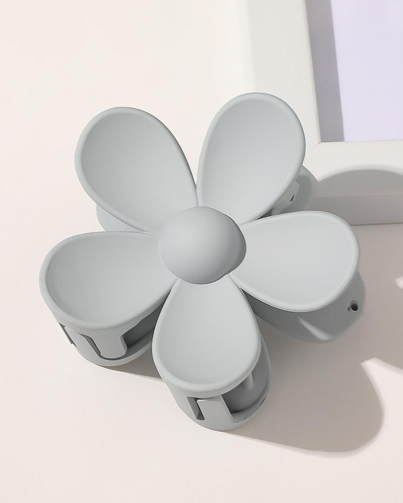 

Floral Shaped Hair Claw, Gray