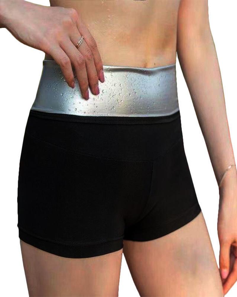 

High Waist Skinny Yoga Short Pants, Black